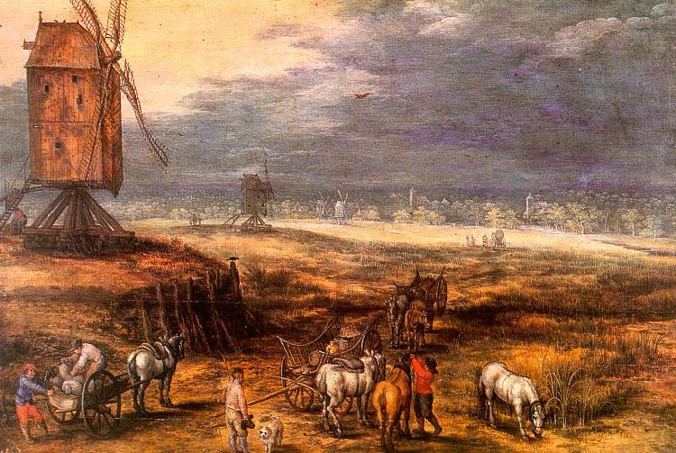 Jan Brueghel Landscape with Windmills China oil painting art